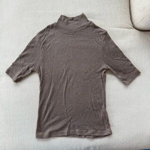 Knit Taupe Mockneck Top